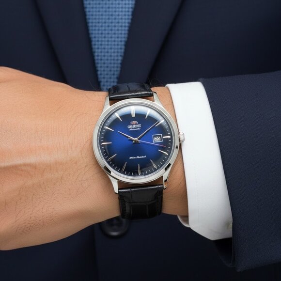 NWT Authentic Orient Bambino Version 4 Automatic Blue Dial Watch